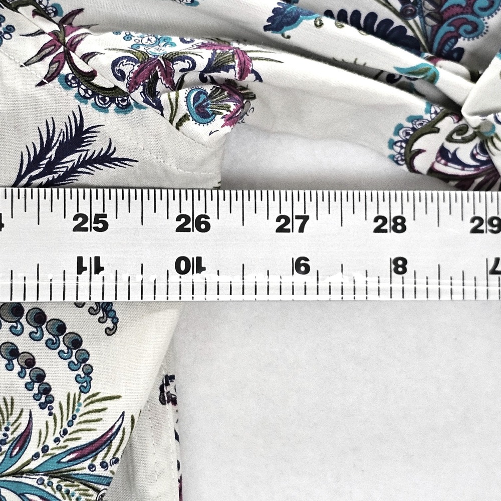 Alan Flusser Mens XL White Paisley Floral Cotton Button Down Shirt Long Sleeve - Picture 6 of 10